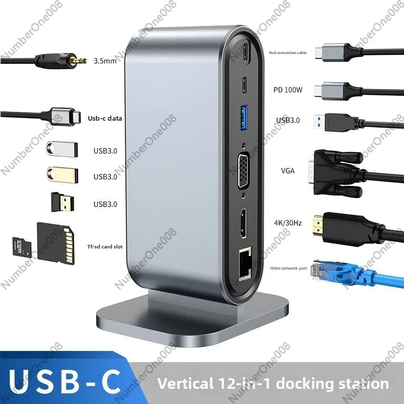 Multi Port Usb Hub - Station d'accueil USB verticale 12 ports,
