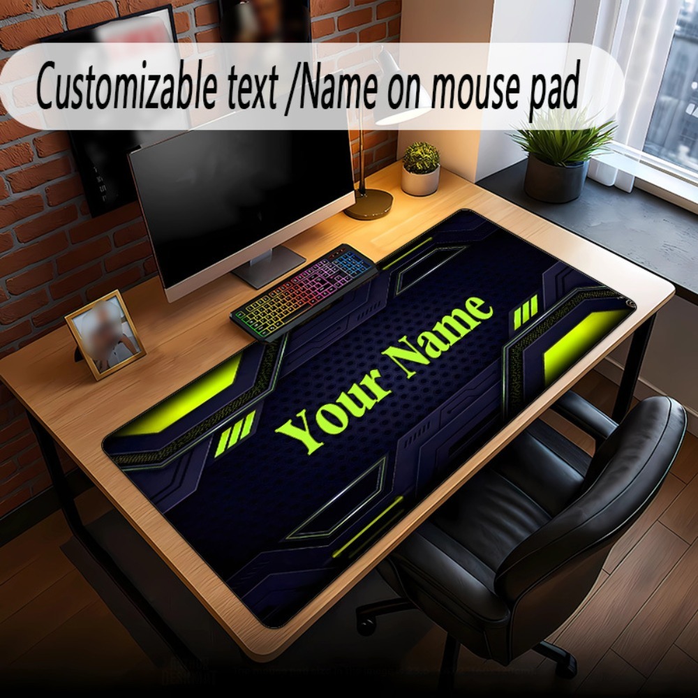 Tech Office Names - Tapis de souris personnalisable Trendy Neon